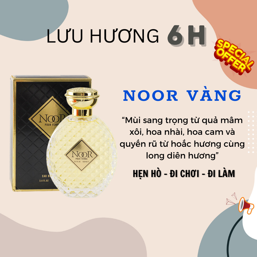 Nước hoa nữ thơm lâu NOOR 100ml ngọt ngào, quyến rũ