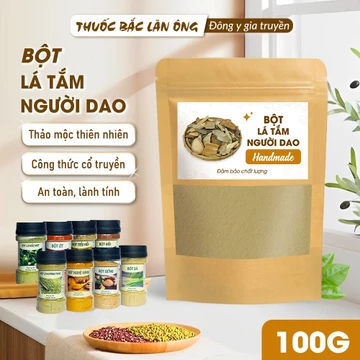 Bột lá tắm Dao Đỏ 100g, bột xông tắm sau sinh người Dao, kháng khuẩn, khử mùi