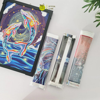 Tranh đính đá 5D dạ quang, phát sáng Madoca- DIY handmade nhiều mẫu 30x30cm, tranh treo tường