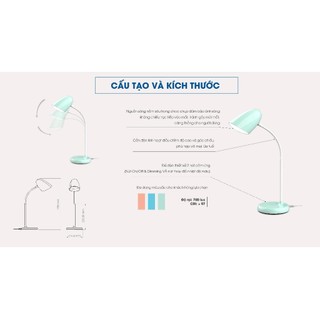 Đèn bàn RẠNG ĐÔNG bảo vệ thị lực Model: RD-RL-38.PLUS 6W chống cận thị,chống lóa