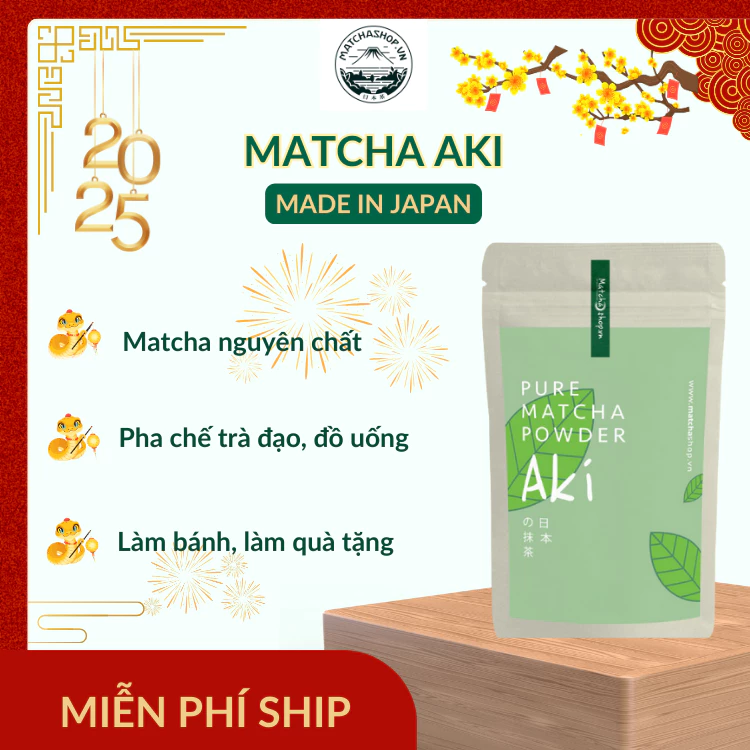 Bột Matcha AKI Nhập Khẩu Nhật Bản Chính Hãng, Dùng Trong Pha Chế, Làm Bánh, Đắp Mặt Nạ, Trà Đạo