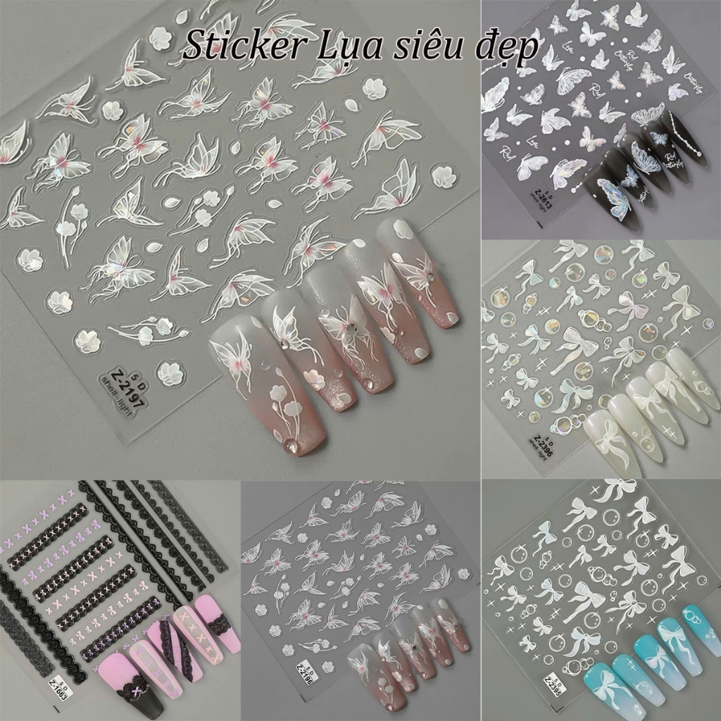 Sticker lụa siêu đẹp trang trí móng, dán móng Z