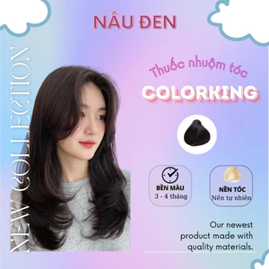 Thuốc nhuộm tóc màu NÂU ĐEN, thuốc nhuộm tóc không cần tẩy, kem nhuộm tóc tại nhà tiện lợi COLORKING