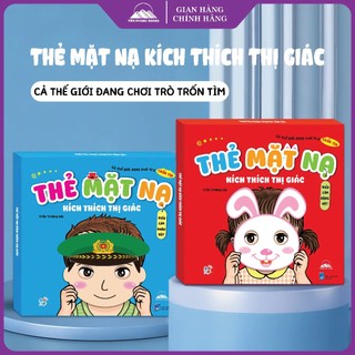 Combo 2 Bộ Thẻ Mặt Nạ Kích Thích Thị Giác - Cùng Con Chơi Trò Trốn Tìm Với 80 Thẻ Mặt Nạ Biểu Cảm Nhân Vật & Động Vật