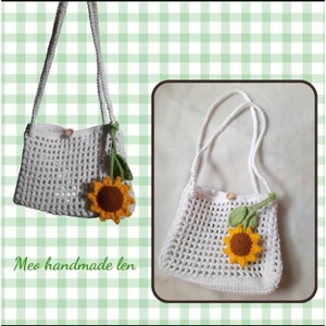 Túi lưới M4 - handmade len - crochet (tặng dây treo hoa hướng dương)