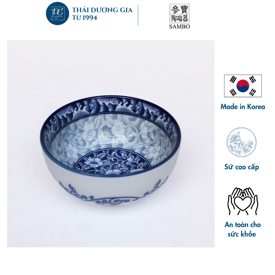 Bát ăn súp 10cm sứ hoa văn cao cấp Hàn Quốc Sambo MD-041