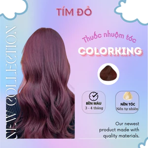 Thuốc nhuộm tóc màu TÍM ĐỎ, thuốc nhuộm tóc cao cấp, kem nhuộm tóc tại nhà tiện lợi COLORKING