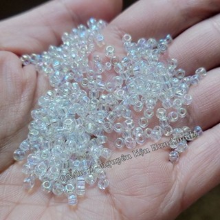 hạt cườm nhựa 2-4mm màu trong xà cừ đính kết, xâu vòng, làm trang sức... QNshop