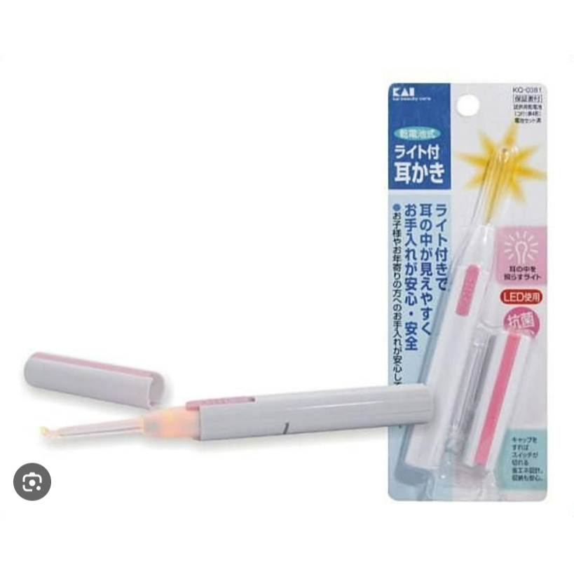 Dụng Cụ Lấy Ráy Tai Bằng Pin Đèn Trắng Dành Cho Bé Kai 6436 KQ0381 Màu Hồng