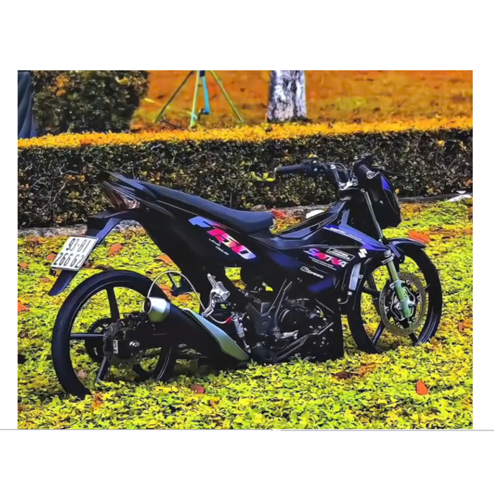 tem rời satria f150 cao cấp chất liệu in 3 lớp chống nước không phai màu thích hợp nền đen