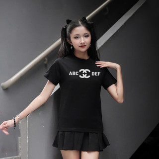 Áo thun baby tee nữ form vừa KONOVA phong cách y2k in chữ ABC chất liệu cotton 100% basic