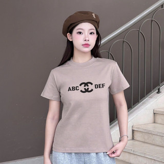 Áo thun baby tee nữ form vừa KONOVA phong cách y2k in chữ ABC chất liệu cotton 100% basic