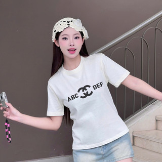 Áo thun baby tee nữ form vừa KONOVA phong cách y2k in chữ ABC chất liệu cotton 100% basic