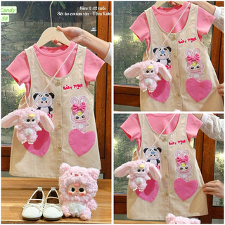 ❌❌XẢ SET YẾM 13-20KG❌❌ Set yếm kaki rời kèm áo cotton Baby Three so hot cho bé đi học, đi chơi, đi tiệc Sofia