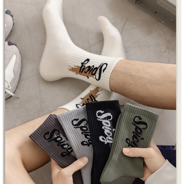 Vớ Tất chữ SPICY cotton cổ cao nam nữ phong cách trẻ trung, năng động.
