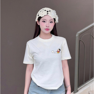 Áo thun baby tee nữ y2k form vừa KONOVA chất liệu cotton 100% basic in hình SHIN