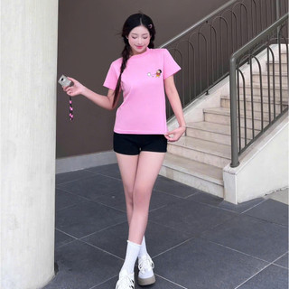 Áo thun baby tee nữ y2k form vừa KONOVA chất liệu cotton 100% basic in hình SHIN