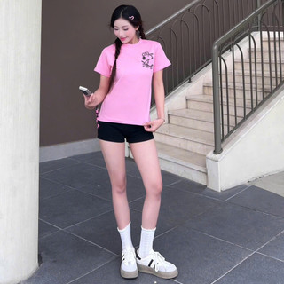 Áo thun baby tee phông nữ form vừa KONOVA chất liệu cotton basic in hình SCUBIDU