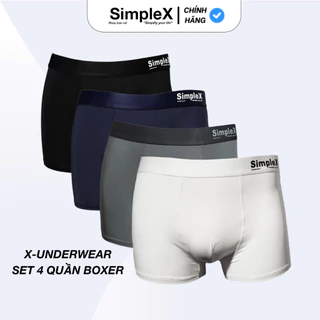 [SimpleX] Combo 4 Quần Boxer Chất Liệu Thun Lạnh, Mềm Mại, Co Dãn Thoãi Mãi Vận Động | SPXB001