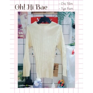 Áo len tay dài cổ tròn chất len đũa (sẵn)