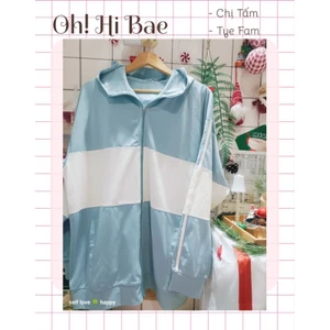 Áo khoác nón unisex phối sọc chất đẹp