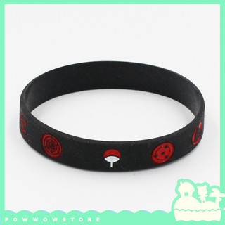 Vòng Tay Thể Thao Nhựa Silicone Dẻo Phong Cách Nhân Vật Anime Manga Naruto Uchiha