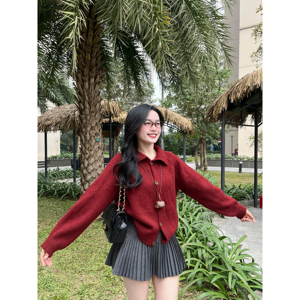 Áo Cardigan Len Cổ Bẻ Cài Cúc Trơn Joolate dáng Basic len cao cấp mềm mịn 556 P11