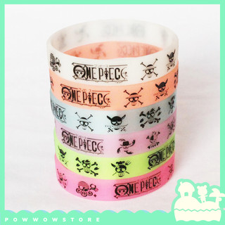 Vòng Tay Thể Thao Nhựa Silicone Dẻo Phong Cách Anime Manga One Piece Hoạ Tiết Đẹp Mắt