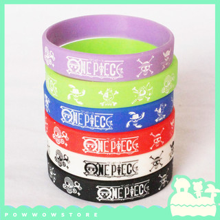 Vòng Tay Thể Thao Nhựa Silicone Dẻo Phong Cách Anime Manga One Piece Hoạ Tiết Đẹp Mắt