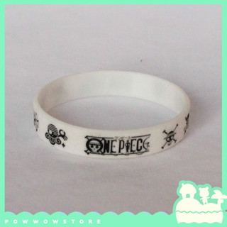 Vòng Tay Thể Thao Nhựa Silicone Dẻo Phong Cách Anime Manga One Piece Hoạ Tiết Đẹp Mắt