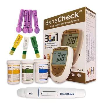 Máy Đo Đường Huyết 3 trong 1 Benecheck , Máy Đo Mỡ Máu , Máu Đo Gout - Bảo Hành Trọn Đời