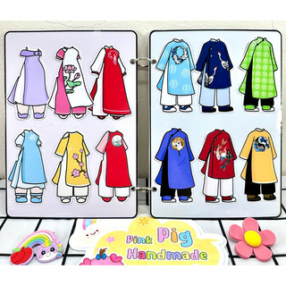 Bộ sưu tập thời trang Tết  / nhiều trang phục và phụ kiện - Búp bê giấy Pighandmade