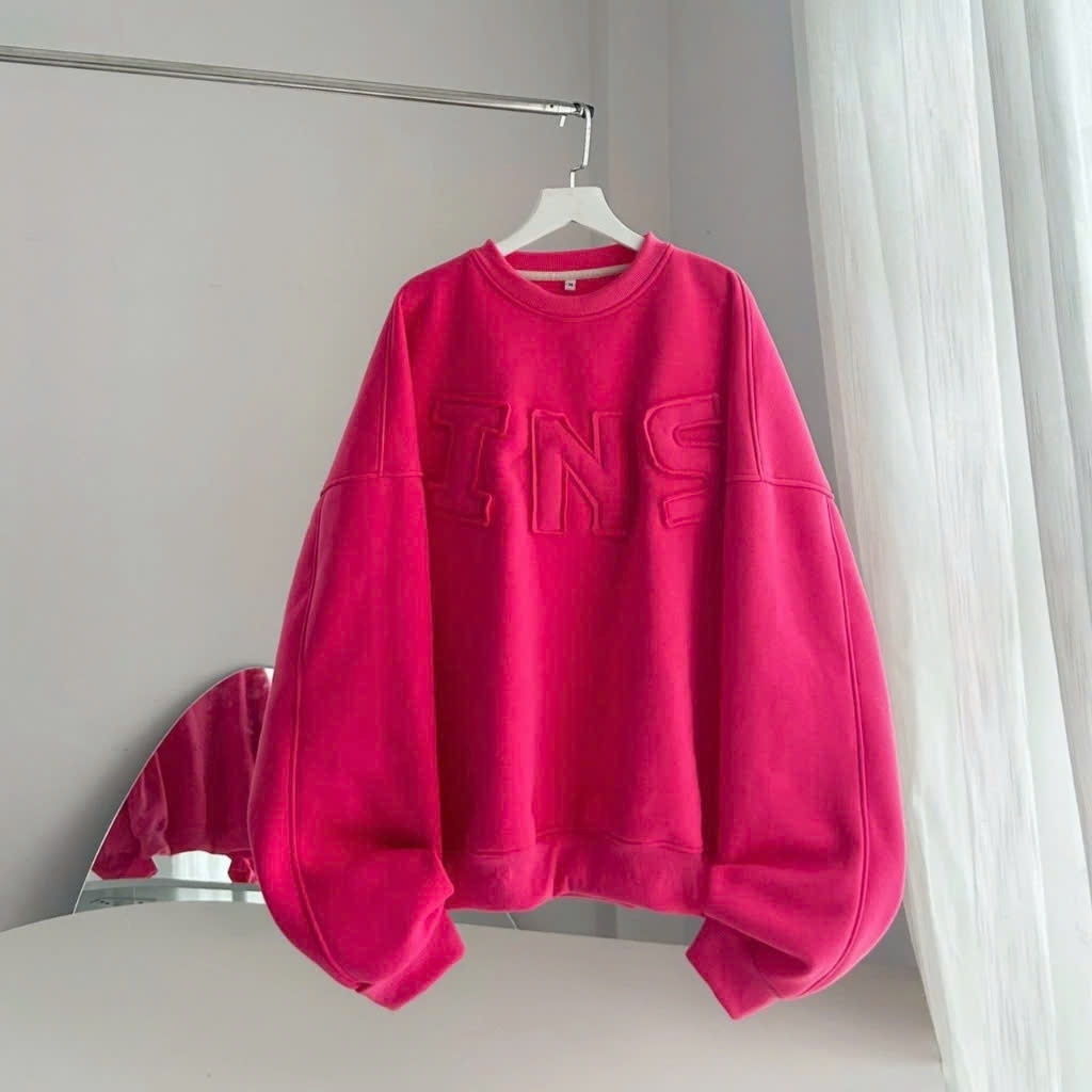 ÁO SWEATER CHỮ Thêu NỔI INS nhiều màu form boxy vải nỉ lót bông dày dặn form rộng nam nữ - UNISEX SSL
