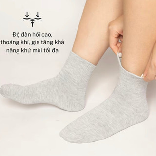Vớ Tất Cổ Ngắn Nam Nữ T&T SOCKS Trơn Bo Chun Bàn Chân