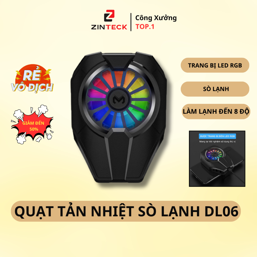 Quạt Tản Nhiệt Gaming Cho Điện Thoại HD DESIGN MEMO DL06 Công Nghệ Sò ...
