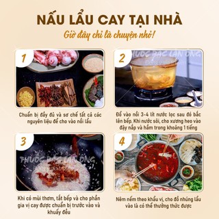 Gia vị lẩu cay tứ xuyên, set nấu 2-3 lít nước, chuẩn vị lẩu Trùng Khánh - Lãn Ông