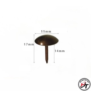 Đinh mũ đồng mạ ,đinh dù đầu tròn trang trí ghế sofa nội thất giỏ quà ( 100 cái )