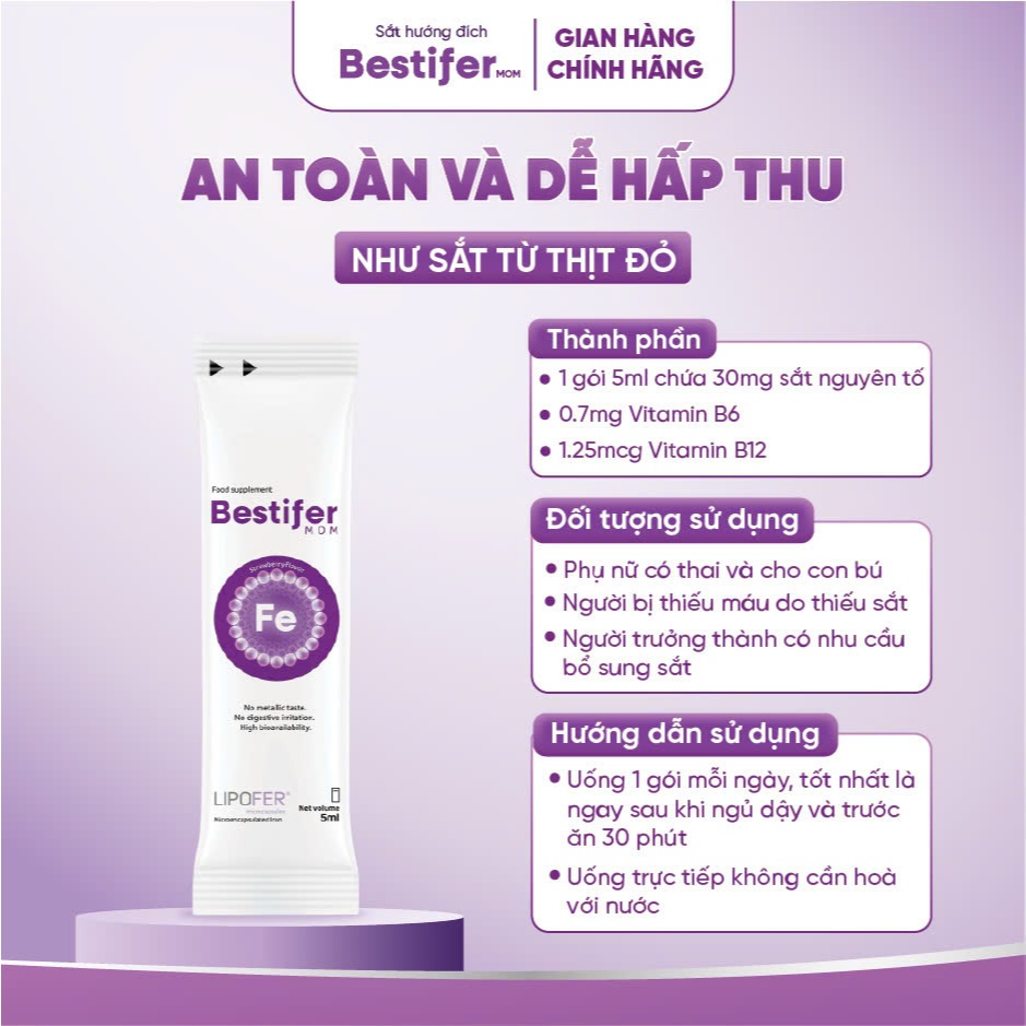 Sắt bầu hướng đích Bestifer Mom và canxi sinh học Bestical X cho mẹ bầu sau sinh hỗ trợ giảm thiếu máu do thiếu sắt