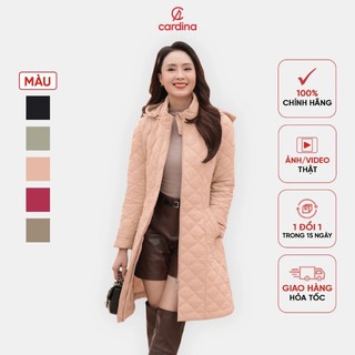 (Sẵn)Áo phao nữ CARDINA chất liệu chần trám siêu nhẹ kiểu dáng dài sáng trọng trẻ trung giữ ấm tốt 4PDF02
