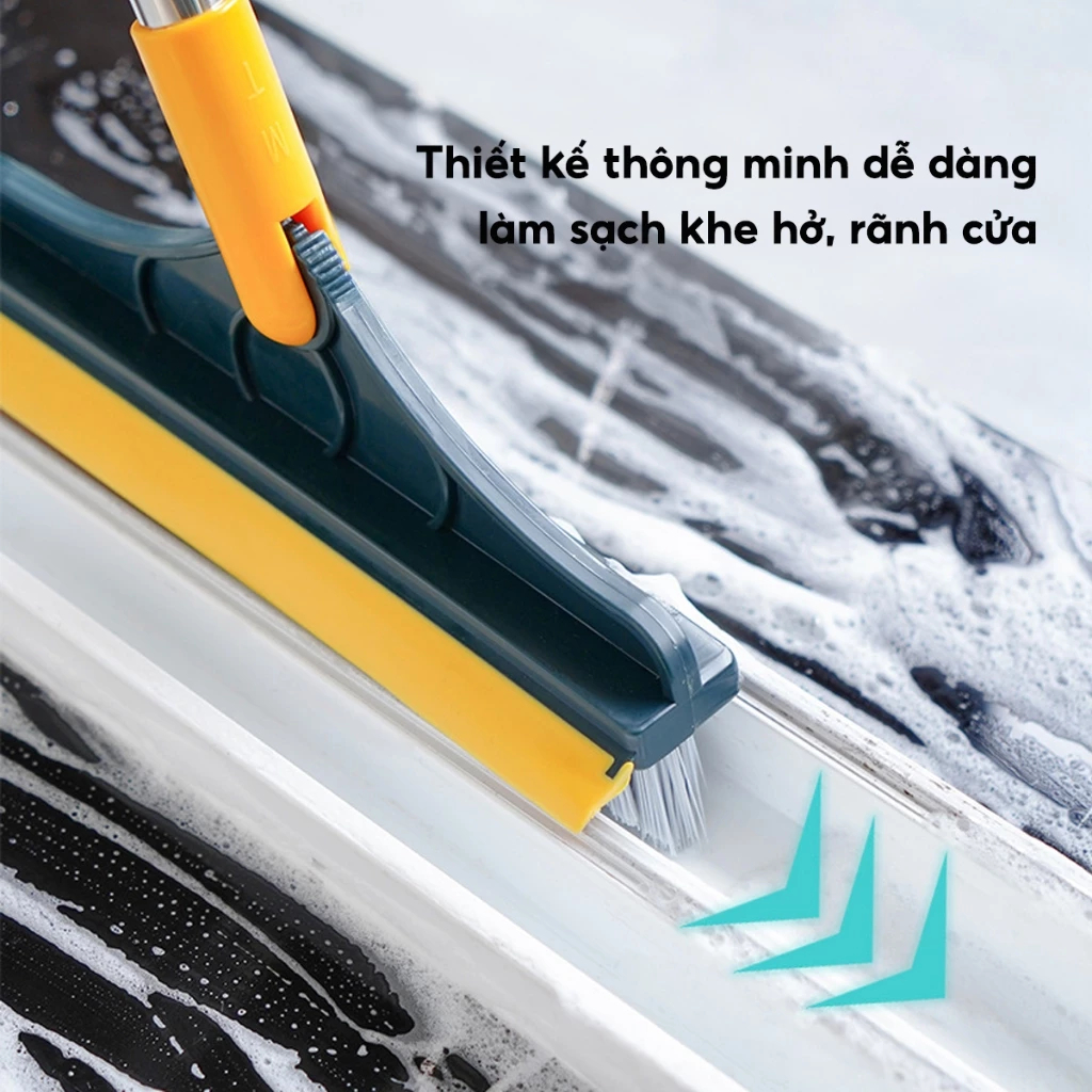 Cây Chà Sàn Nhà Tắm Đa Năng 2 Trong 1, Chổi Cọ Sàn Gạt Nước Phòng Tắm Nhà Vệ Sinh Lau Kính Tiện Dụng