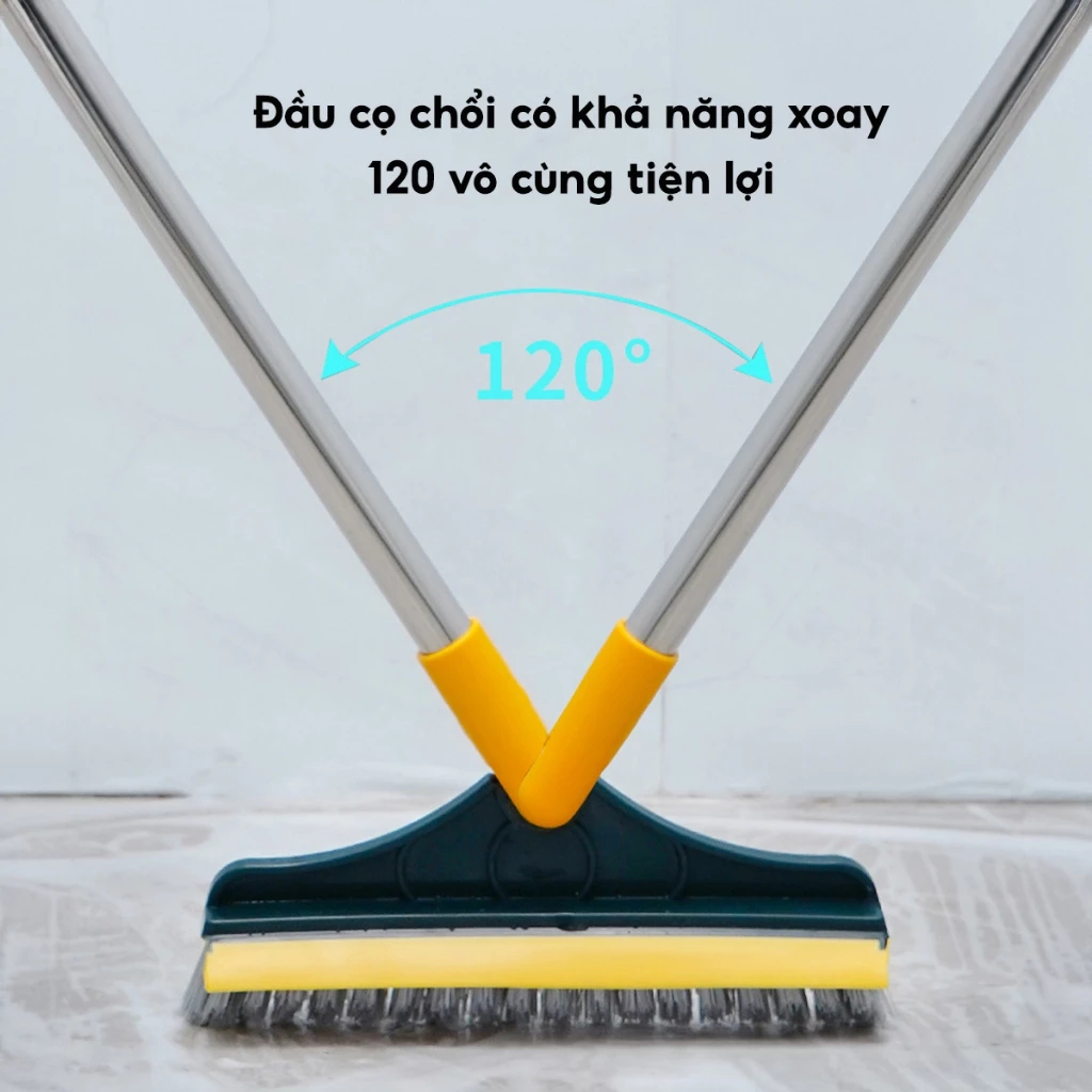 Cây Chà Sàn Nhà Tắm Đa Năng 2 Trong 1, Chổi Cọ Sàn Gạt Nước Phòng Tắm Nhà Vệ Sinh Lau Kính Tiện Dụng