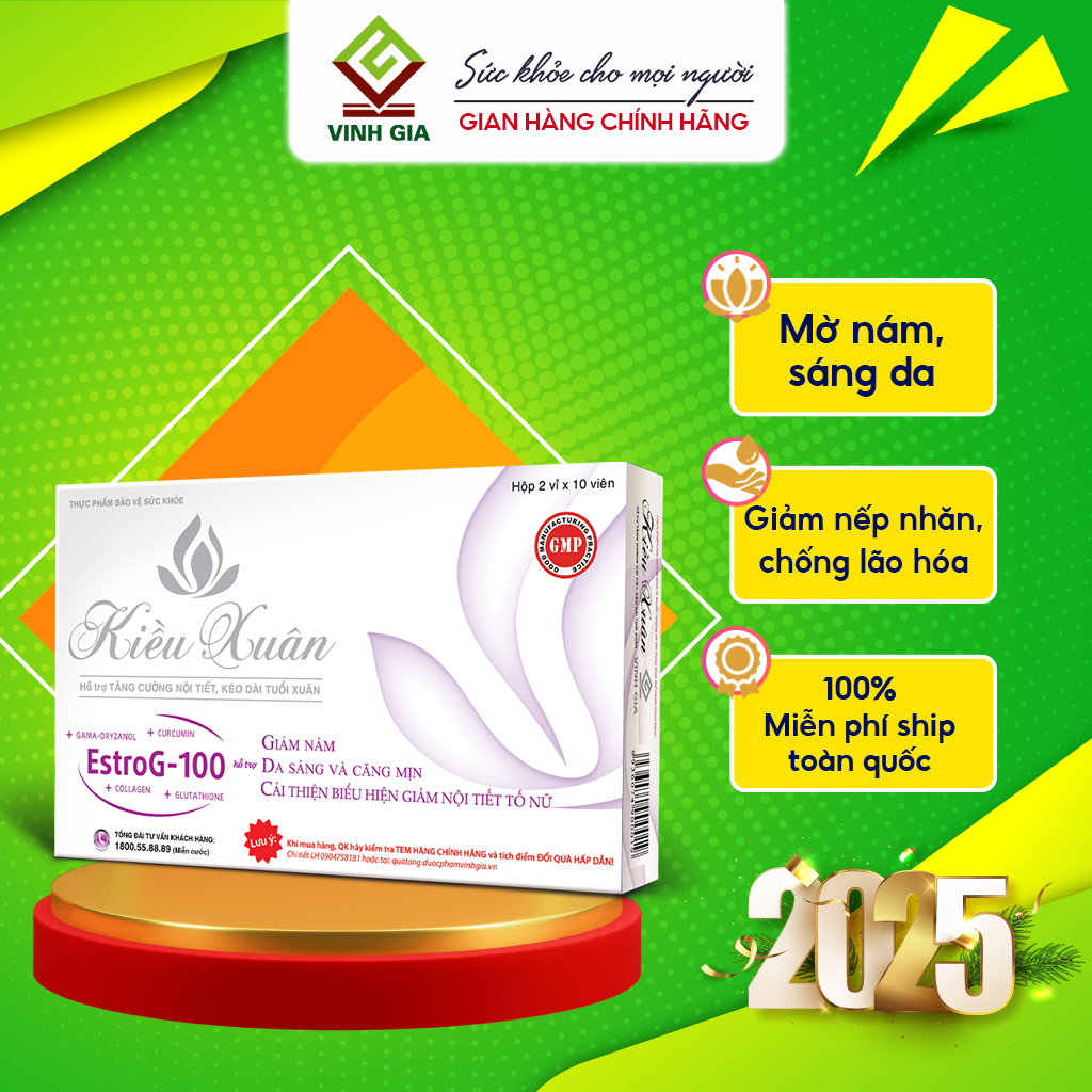 Ảnh Viên Uống Tăng Nội Tiết Tố Nữ Kiều Xuân, Giảm Nám, Giảm Lão Hóa, Sáng Da (20V/ Hộp) 1