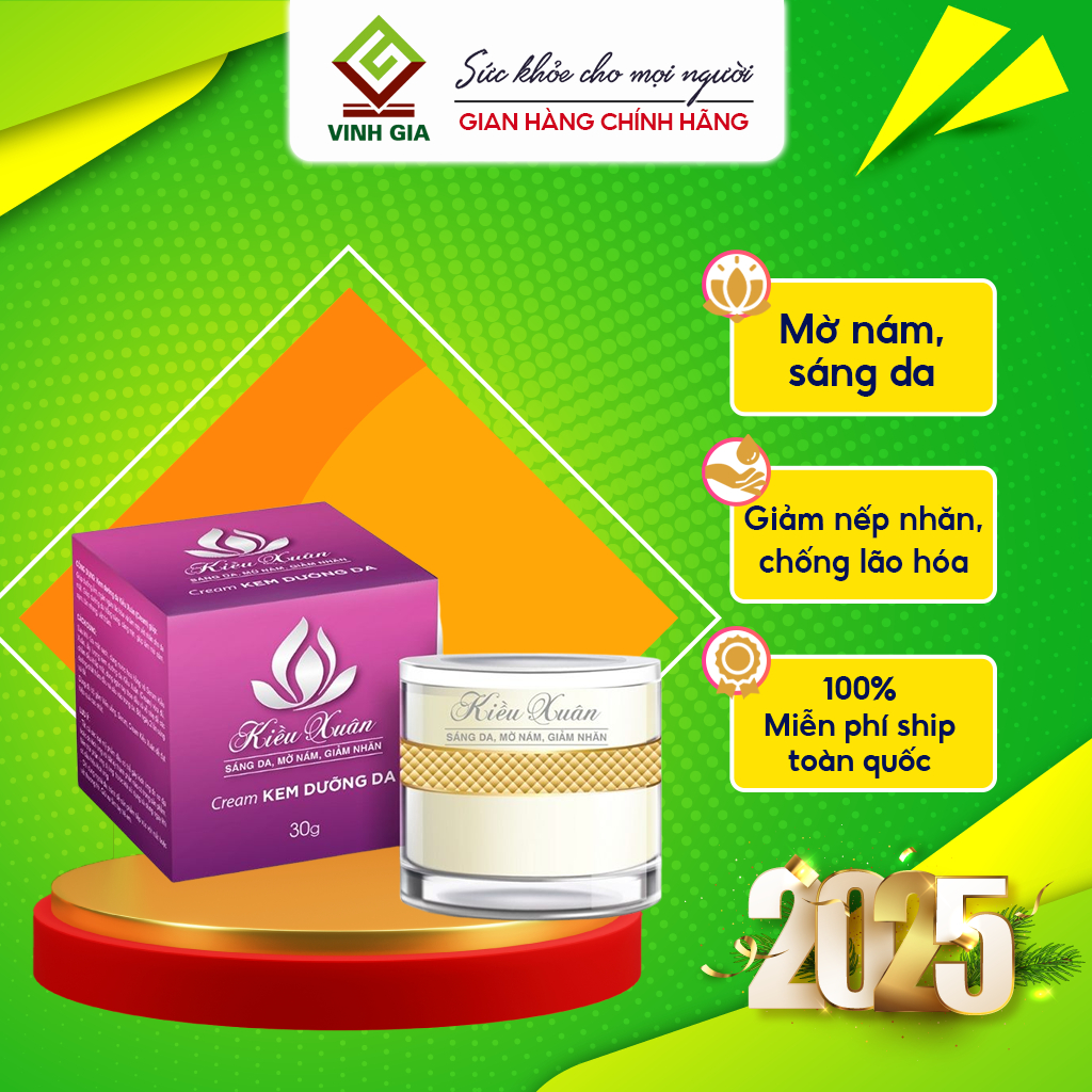 Ảnh Kem Dưỡng Da Kiều Xuân Giúp Mờ Nám, Sáng Da, Mờ Nếp Nhăn Ngừa Lão Hoá Cho Da Tươi Trẻ Hộp 30G 1