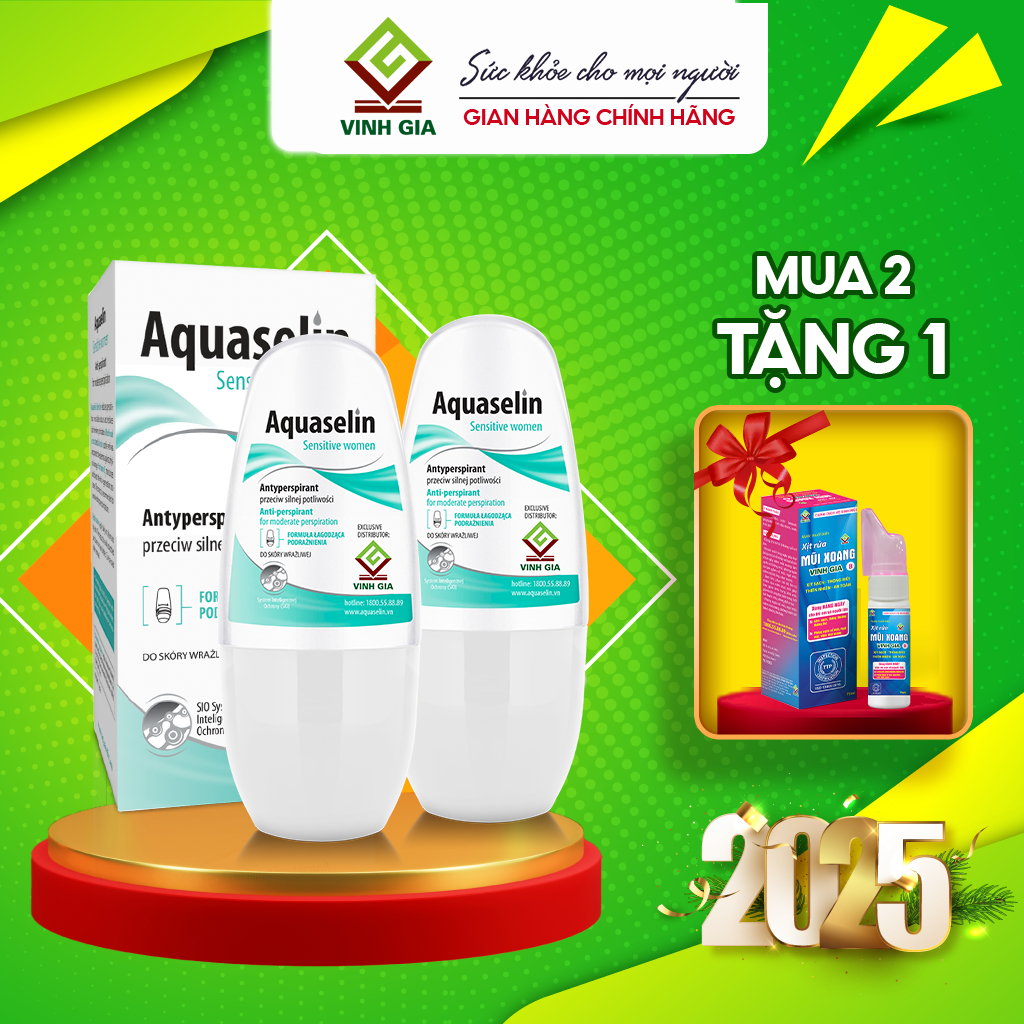 Ảnh Lăn Khử Mùi AQUASELIN Nữ Nhẹ Sensitive Women Giảm Mùi Hôi, Khô Thoáng Nách  - 50ml 2
