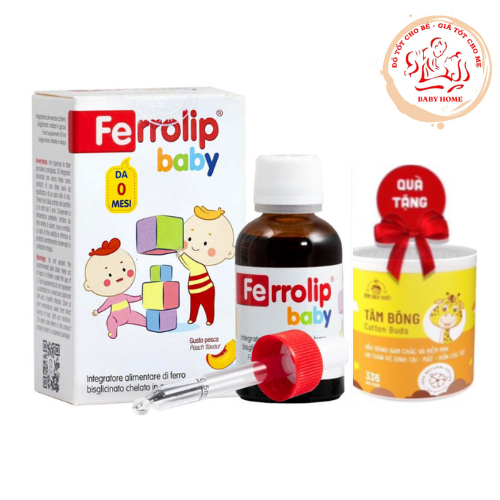 Sắt Ferrolip Baby chai 30ml + quà