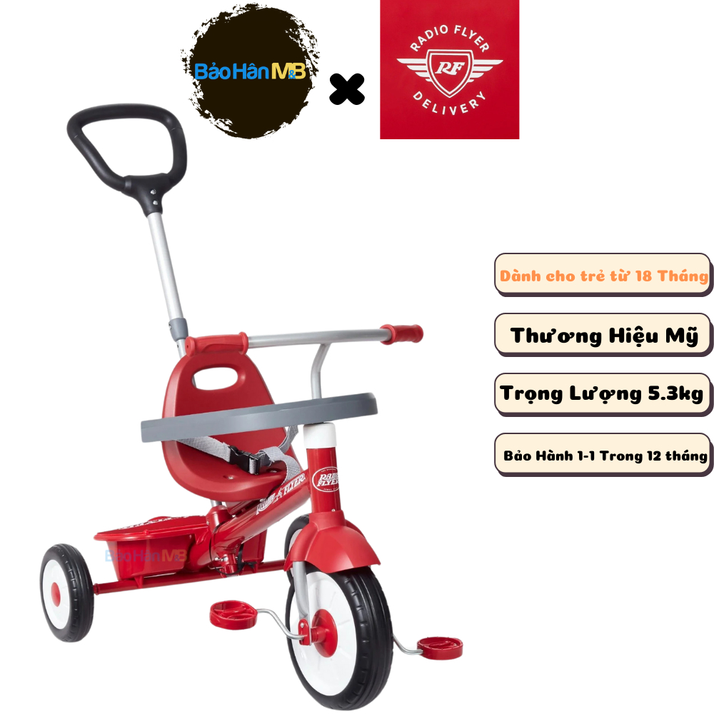 Xe đạp ba bánh trẻ em Radio Flyer 3-in-1 Stroll 'N Trike Dành