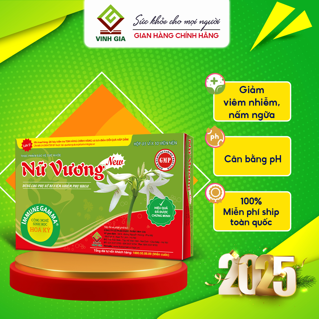Ảnh Viên Uống Hỗ Trợ Cân Bằng pH Vùng Kín Nữ Vương New, Giảm Khí Hư, Ngứa, Phỏng Viêm Nhiễm Phụ Khoa 1