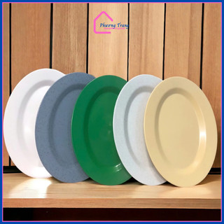 Đĩa nhựa - đĩa hột xoài - dĩa bầu dục melamine màu vàng kem, trắng, xanh lá nhỏ - trung - lớn - Phương Trang