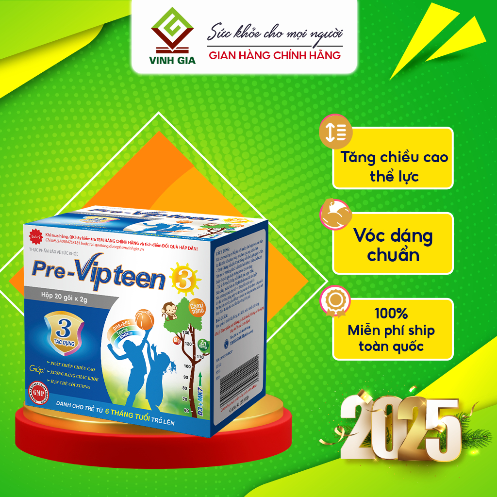 Ảnh Cốm Tăng Chiều Cao Pre-Vipteen 3 Phát Triển Trí Não, Bảo Vệ Mắt Cho Bé 6 Tháng - 9 Tuổi (Combo) 1