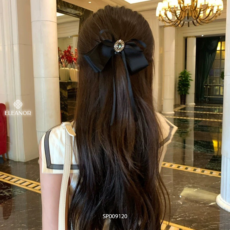 Kẹp tóc nữ Eleanor Accessories hình nơ dáng thả đính đá kẹp tóc nơ tiểu thư phụ kiện tóc 9120